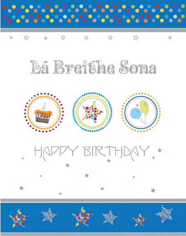 Lá Breithe Sona Duit / Happy Birthday - Stars