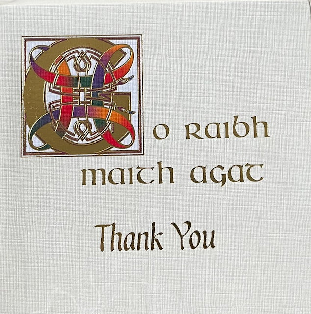 Go raibh maith agat / Celtic G - Bán Thank You Pack