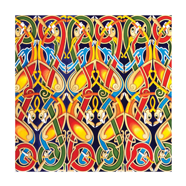 Cárta Bána / Blank Greeting Card - Bright Celtic Pattern